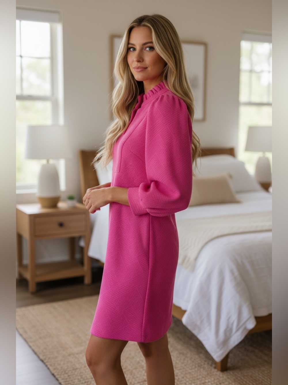 💖 NWT - Hot Pink Textured Shift Dress – WITH Pockets – ABSOLUTELY BEAUTIFUL!